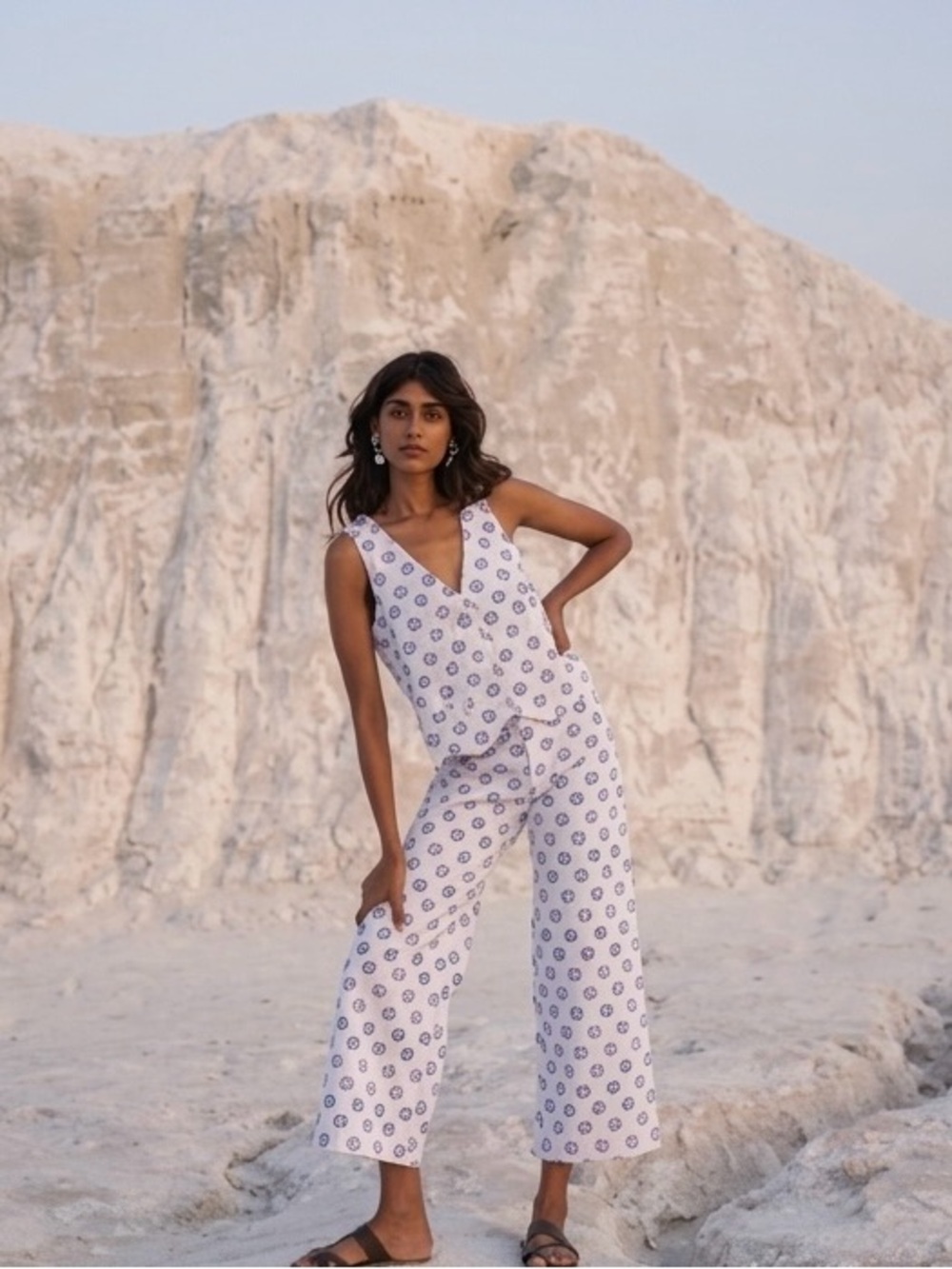 SZ BlockPrints Disco Pants in Daffodil Print Sz Small NWOT - Picture 3 of 11